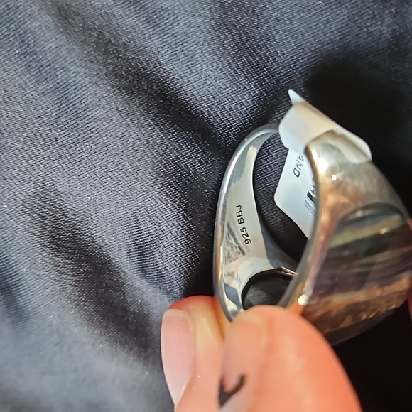 925 Sterling Silver Large Albalone Ring Size 11 Lots of Color Flash NWT - Picture 2 of 6